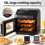 13L air fryer with large cooking capacity and trays.