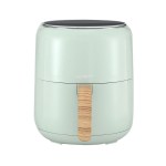 Green air fryer with wooden handle