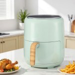 Green air fryer in modern kitchen