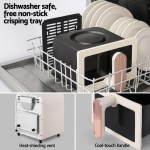 devanti 6l air fryer knob control 1700w cream