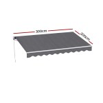 instahut retractable folding arm awning motorised sunshade 3m x 2m grey instahut retractable folding arm awning motorised sunshade 3m x 2m grey