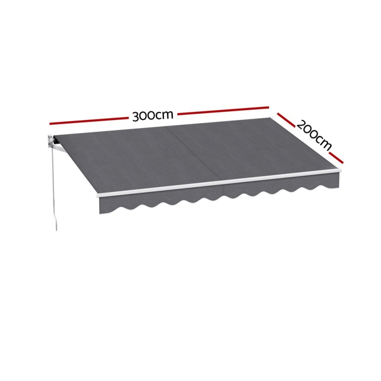 instahut retractable folding arm awning motorised sunshade 3m x 2m grey instahut retractable folding arm awning motorised sunshade 3m x 2m grey