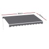 instahut retractable folding arm awning motorised sunshade 3.5m x 2.5m grey instahut retractable folding arm awning motorised sunshade 3.5m x 2.5m grey