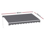 instahut retractable folding arm awning motorised sunshade 3.5m x 2.5m grey