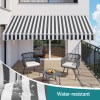 instahut retractable folding arm awning motorised sunshade 5mx3m grey white instahut retractable folding arm awning motorised sunshade 5mx3m grey white