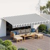 instahut retractable folding arm awning motorised sunshade 5mx3m grey white instahut retractable folding arm awning motorised sunshade 5mx3m grey white
