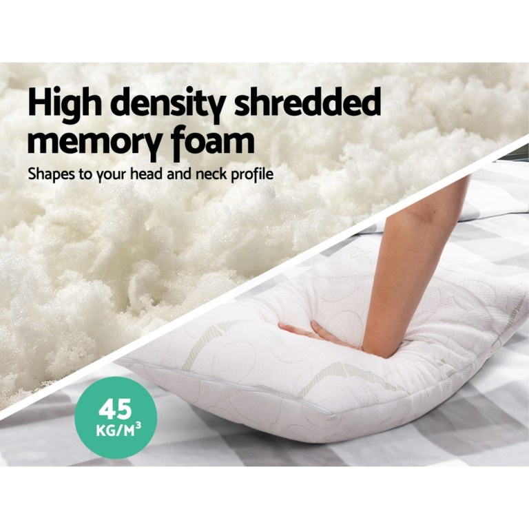 High-density shredded memory foam pillow support