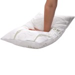 Hand pressing soft pillow for comfort test