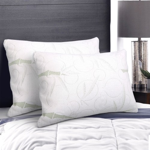 bam shed pillowx2 3487 07.jpg Two white pillows on a neatly made bed.
