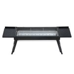 Portable charcoal BBQ grill with folding legs.