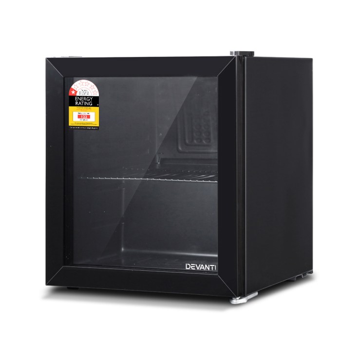devanti 46l bar fridge glass door black devanti 46l bar fridge glass door black
