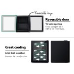 devanti 46l bar fridge glass door black