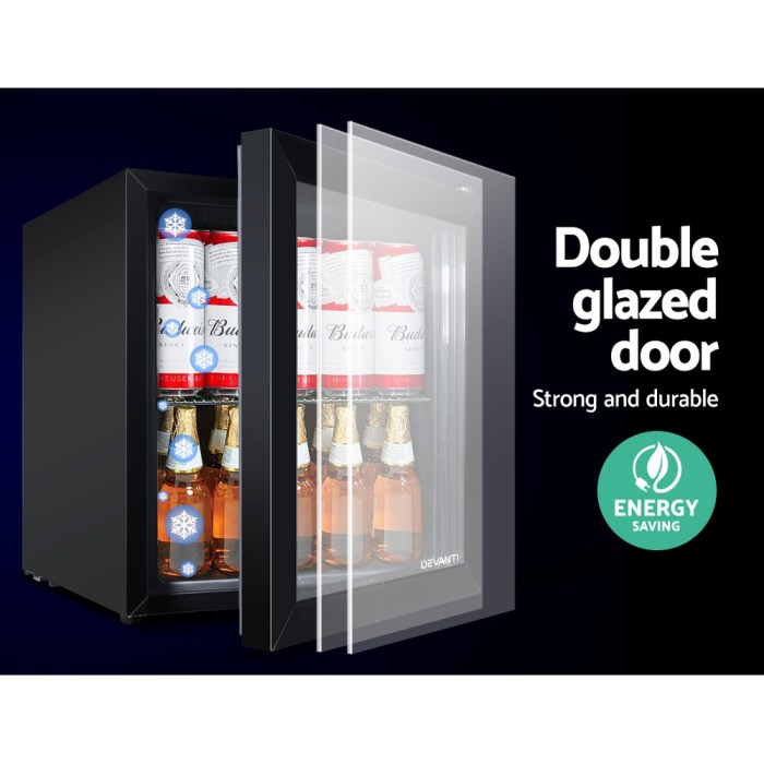 devanti 46l bar fridge glass door black devanti 46l bar fridge glass door black