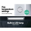 devanti 70l bar fridge glass door w/light black