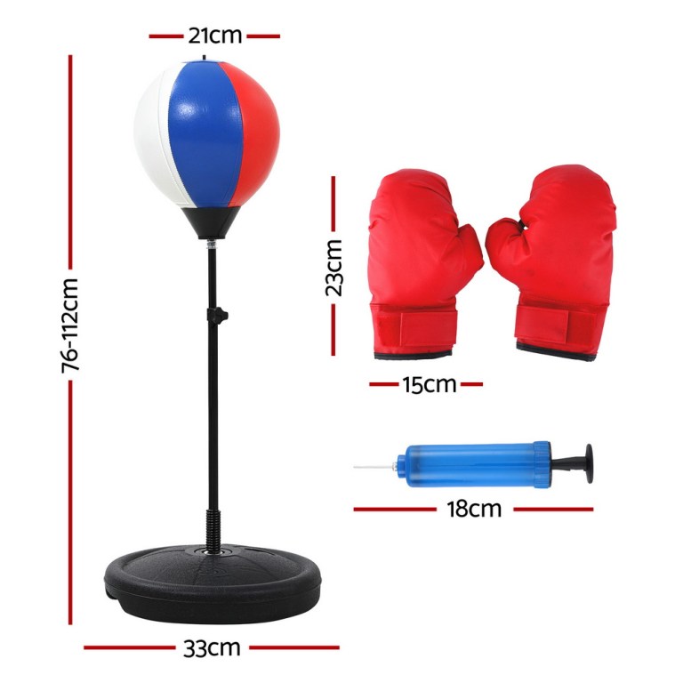 everfit kids punching bag stand set adjustable 76 112cm with gloves & pump everfit kids punching bag stand set adjustable 76 112cm with gloves & pump