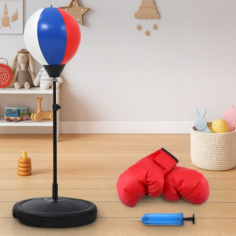 everfit kids punching bag stand set adjustable 76 112cm with gloves & pump everfit kids punching bag stand set adjustable 76 112cm with gloves & pump