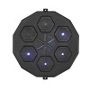 Octagonal electronic drum pad with blue LED lights.