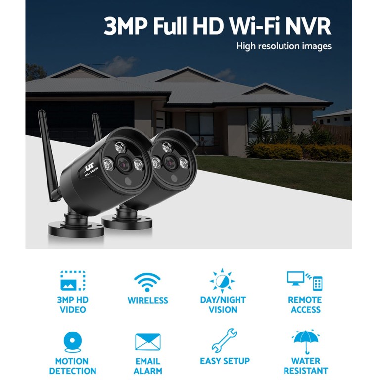 3MP Wi-Fi NVR with HD video and features.