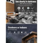 Security camera with night vision and weather resistance features.