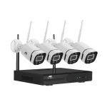 Four security cameras with a recording device