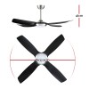 devanti 52'' ceiling fan dc motor w/light w/remote black Ceiling fan with four black blades, 132.5cm diameter.
