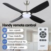 devanti 52'' ceiling fan dc motor w/light w/remote black Ceiling fan with remote, LED light, multiple speeds.