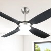 devanti 52'' ceiling fan dc motor w/light w/remote black Modern ceiling fan with light feature