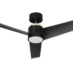devanti 52'' ceiling fan dc motor w/light w/remote black