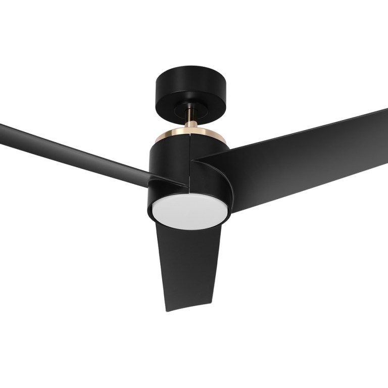 devanti 52'' ceiling fan dc motor w/light w/remote black