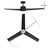 devanti 52'' ceiling fan dc motor w/light w/remote black