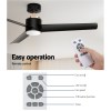 devanti 52'' ceiling fan dc motor w/light w/remote black