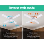 devanti 52'' ceiling fan ac motor w/light w/remote white