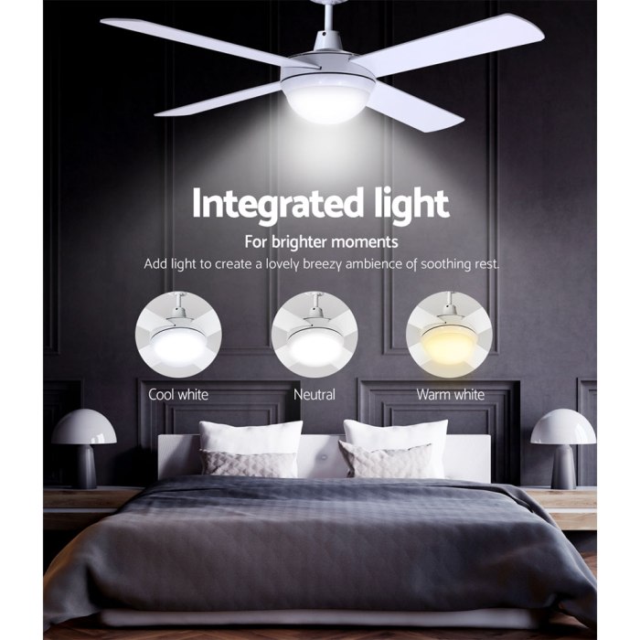 devanti 52'' ceiling fan ac motor w/light w/remote white devanti 52'' ceiling fan ac motor w/light w/remote white