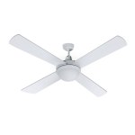 devanti 52'' ceiling fan ac motor w/light w/remote white