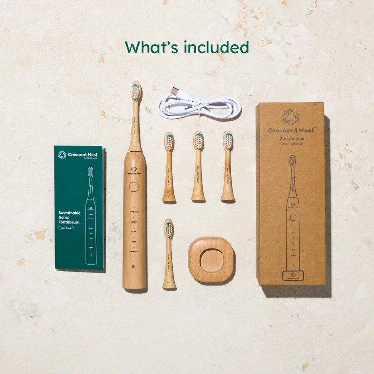 crescent nest travel ready set toothbrush