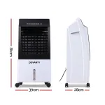 devanti evaporative air cooler fan conditioner 8l Portable air cooler dimensions: 81cm height, 39cm width, 28cm depth.