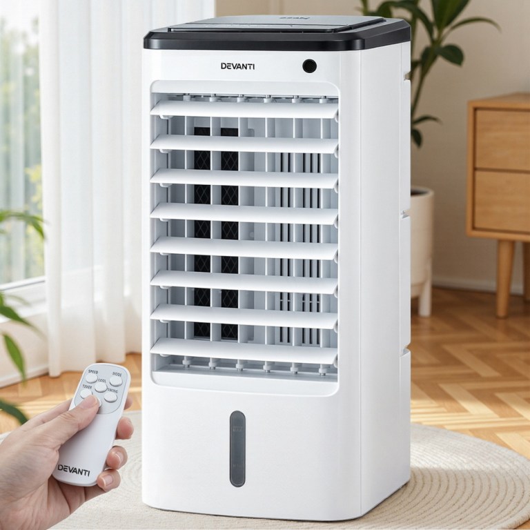 devanti evaporative air cooler conditioner w/ remote 4l