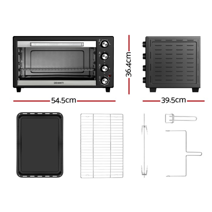 devanti 45l convection oven electric fryer ovens 1800w devanti 45l convection oven electric fryer ovens 1800w