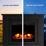 devanti electric fireplace fire heater 2000w black Electric fireplace low and high heat modes comparison