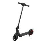 esc s32 6 bk 202503061006 00.jpg Black electric scooter with red wheel accents.