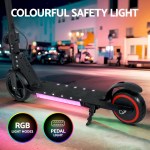 electric scooter 130w 16km/h led light folding portable riding commuter black Electric scooter with colourful safety lights at night