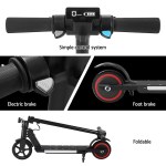 electric scooter 130w 16km/h led light folding portable riding commuter black Electric scooter with brakes and foldable design.