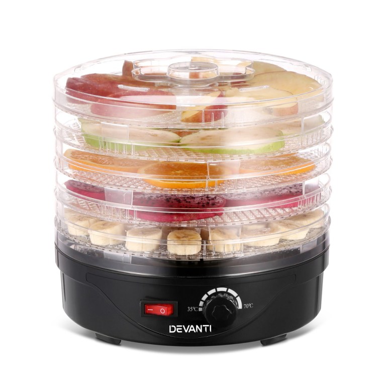 devanti 5 trays food dehydrator fruit dehydrators pet beef jerky dryer black devanti 5 trays food dehydrator fruit dehydrators pet beef jerky dryer black