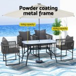 gardeon 5pcs outdoor dining set table and chairs rope patio furniture garden black Gardeon 5-Piece Outdoor Dining Set with Glass Top - Black