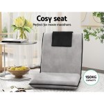 artiss 2x floor lounge sofa bed floor cushion velvet grey artiss 2x floor lounge sofa bed floor cushion velvet grey