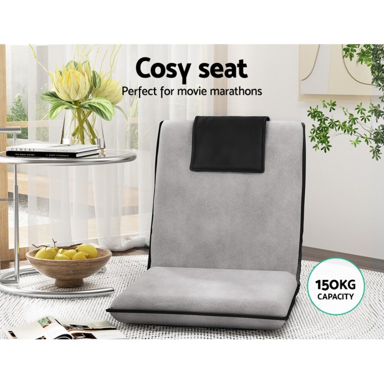 artiss 2x floor lounge sofa bed floor cushion velvet grey artiss 2x floor lounge sofa bed floor cushion velvet grey