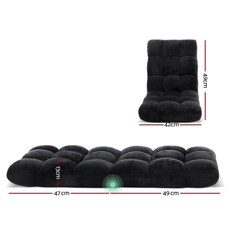 artiss 2x lounge sofa bed flannel fabric black artiss 2x lounge sofa bed flannel fabric black