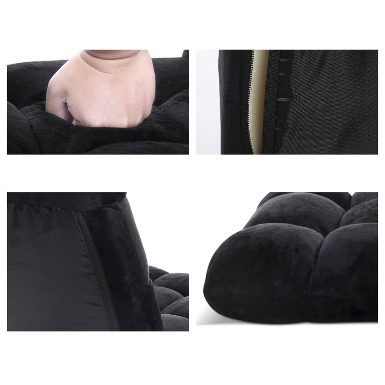 artiss 2x lounge sofa bed flannel fabric black artiss 2x lounge sofa bed flannel fabric black
