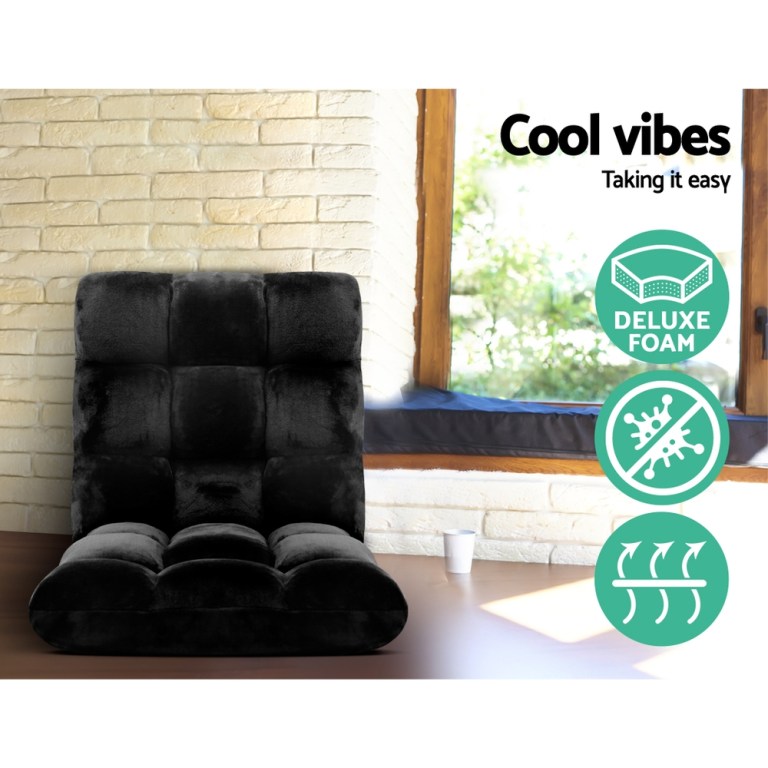 artiss 2x lounge sofa bed flannel fabric black artiss 2x lounge sofa bed flannel fabric black