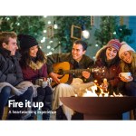 grillz fire pit bowl cast iron rustic 70cm Friends enjoying campfire with guitar and marshmallows.